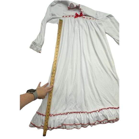 The Wooden Soldier Girls 12 Christmas Nightgown Clara White Red Nutcracker VTG - Picture 4 of 6